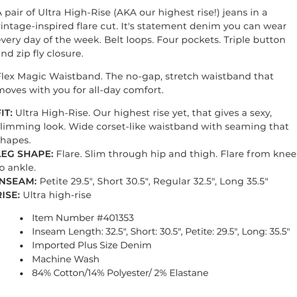 NWT Lane Bryant Ultra High Rise Flare plus size 22 blue jean pant work office - Picture 3 of 9